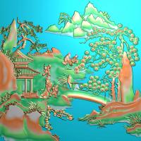 山水人物浮雕图（SSRW-6028）