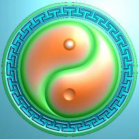 太极八卦鱼四六牌精雕图（SLP-0381）