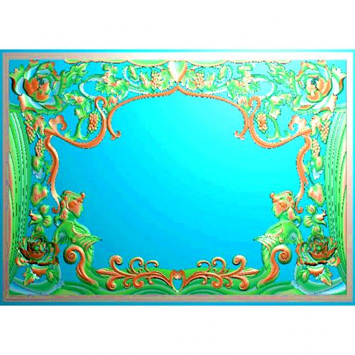 欧式洋花镜框精雕图（OSJK-029）