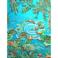  荷花鱼 浮雕图（HH-0014）