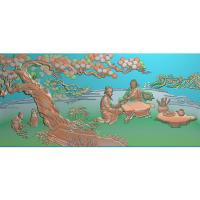 煮茶对弈古代人物精雕图（GDRW-4254）