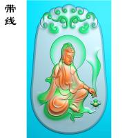 香炉莲花观音精雕图(ZGY-016)