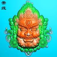 财神大黑天头精雕图(CS-009)