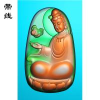 莲花底座观音精雕图(ZGY-093)