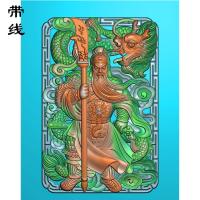 46牌关公龙带刀精雕图(GG-007)