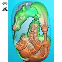 关公带马精雕图(GG-024)