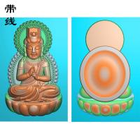双面坐莲观音精雕图(LGY-004）