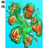 钟馗捉花心鬼精雕图有线(GG-023)