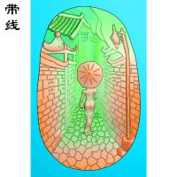 路灯巷子美女精雕图(SV-009)