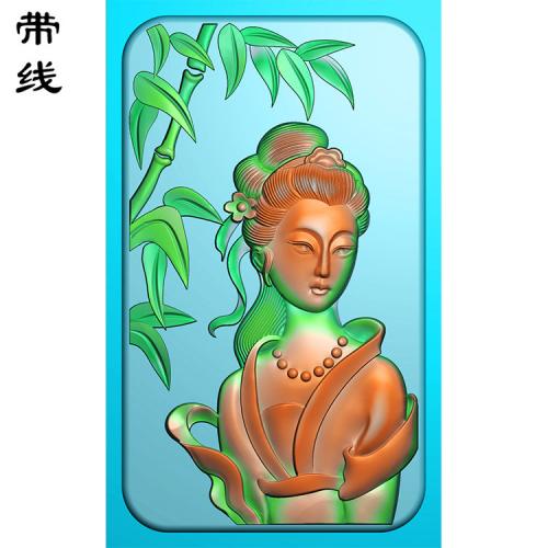 竹子仕女精雕图有线(SV-001)