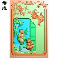 双童子精雕图有线(TZ-019)