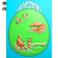 山水香炉先生读书精雕图(GDR-032)