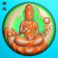 圆形凹底观音精雕图(LGY-054)