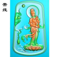 凹底站观音精雕图(OGF-016)