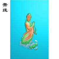 飘逸莲花佛珠站观音精雕图(OGF-056)