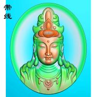 圆形观音头精雕图(BGF-055)