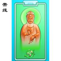 仿古观音莲花牌精雕图(BGF-078)