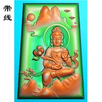 山水坐观音精雕图(SGF-050)