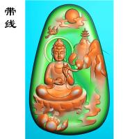 山水观音挂件精雕图(SGF-058)