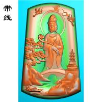 山水观音挂件精雕图(SGF-065)