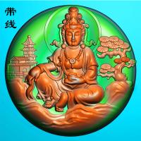 山水观音挂件精雕图(SGF-085)
