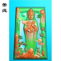 山水观音挂件精雕图(SGF-105)