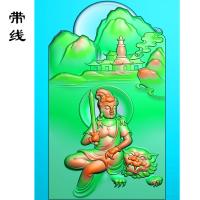 山水佛文殊菩萨观音精雕图(WSP-007)