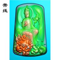 文殊菩萨观音精雕图(WSP-014)