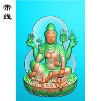 千手观音六臂观音精雕图有线(DGY-013)