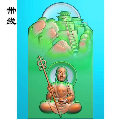 山水佛地藏佛像精雕图(LFX-003