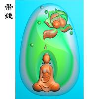 水滴荷花佛像悟道精雕图(DFX-047