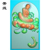悟道莲花佛和尚佛像精雕图有线(DFX-073