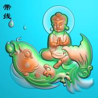宝宝佛坐龙鱼佛像精雕图(BBF-003