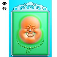 仿古牌弥勒佛公弥勒佛头精雕图(MLF-081