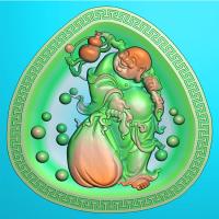 心形凹底弥勒佛精雕图(MLF-114