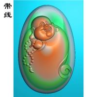 椭圆弥勒佛公精雕图(MLF-153