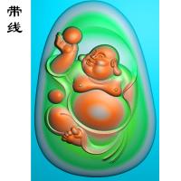 椭圆捧珠弥勒佛公精雕图(MLF-155