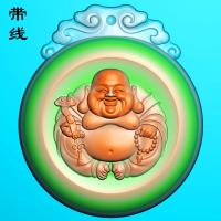一团和气牌头弥勒佛精雕图(MLF-172