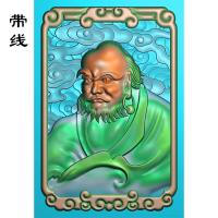 方框达摩云牌精雕图(DF-015)