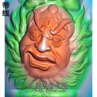 钟馗头像挂件精雕图（ZK-038)