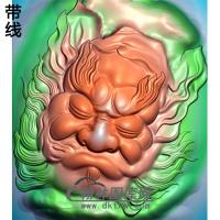 钟馗头像挂件精雕图（ZK-041)