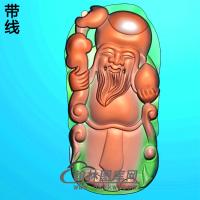 老寿星挂件精雕图（SX-011)