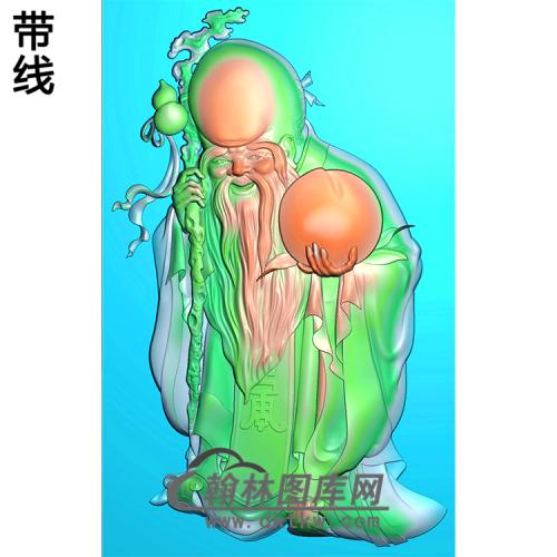 老寿星挂件精雕图（SX-018)