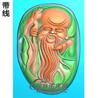 随形寿星挂件精雕图（SX-019)