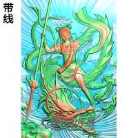 大气哪吒闹海挂件精雕图（CS-114)