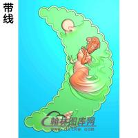 嫦娥月兔挂件浮雕图（CS-089)