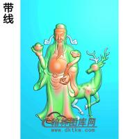 鹿福禄财神精雕图（CS-039)
