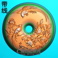 花鸟平安扣精雕图(PAK-111)