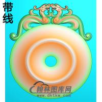 双草龙平安扣精雕图(PAK-128)
