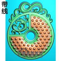 乳钉平安扣精雕图(PAK-137)